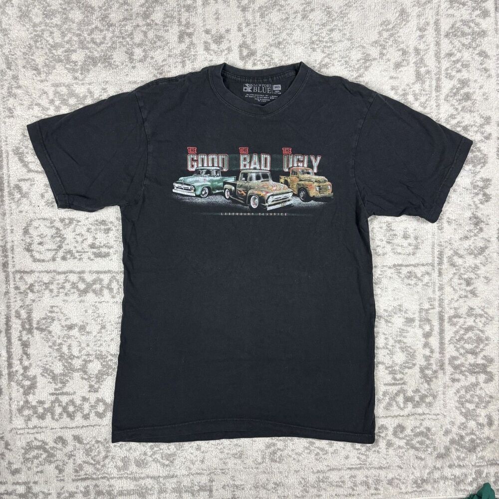 Newport Blue T Shirt Good Bad Ugly Classic Cars Short Sleeve Shirt Size Medium
